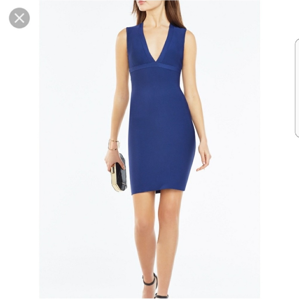 BCBGMaxAzria Blue Ribbed Mini Dress - Picture 3 of 6